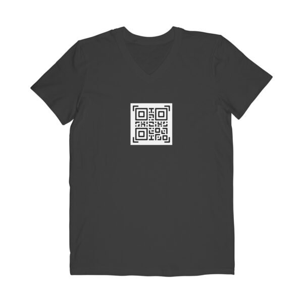 Custom QR Code V-Neck T-Shirt – Personalized Half Sleeve Tee