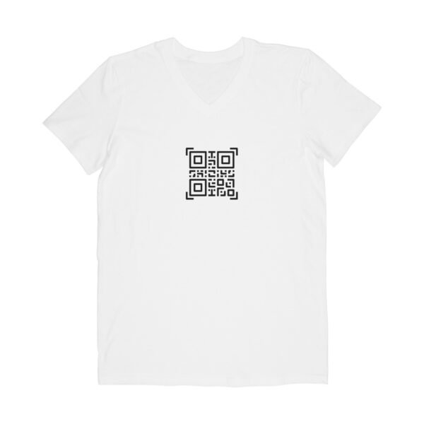 Custom QR Code V-Neck T-Shirt – Personalized Half Sleeve Tee - Image 3
